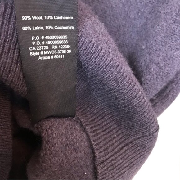 Aritzia Golden TNA Stowe Cashmere Wool V Neck Pullover Sweater Ribbed Layer Top - Picture 11 of 15